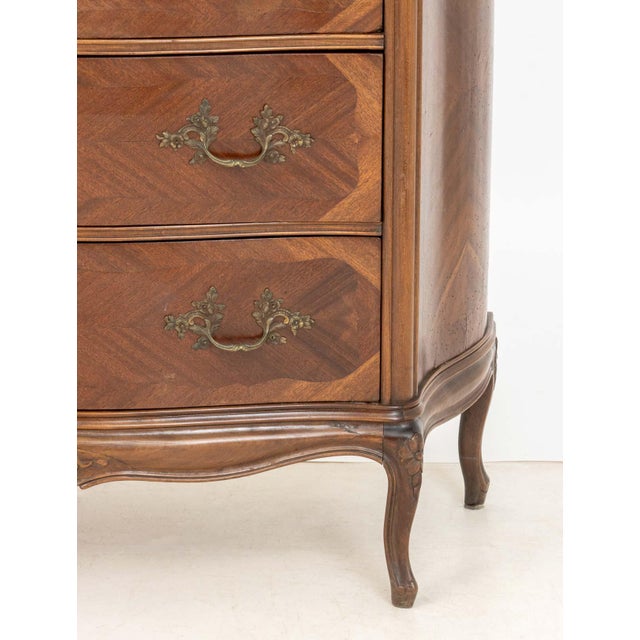 Louis XV Style Walnut Parquetry Commode For Sale - Image 4 of 10