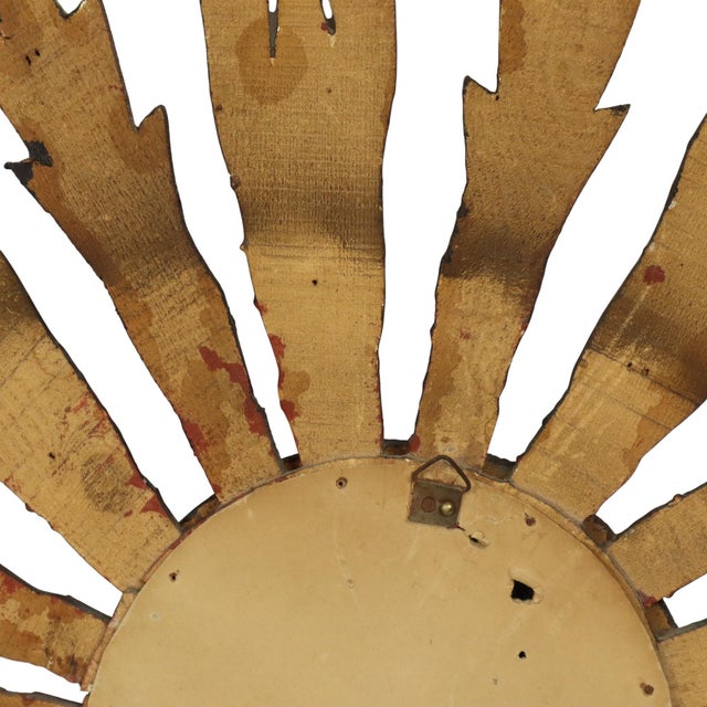 Wooden Sunburst Mirror, 1950s For Sale - Image 15 of 16