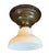 Mid 20th Century Vintage Brass and Milkglass Ceiling Light For Sale - Image 5 of 5