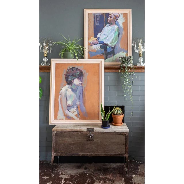 Large Figurative Impressionist Oil Painting by Gerald Spencer For Sale - Image 6 of 10