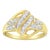 This gorgeous floral style statement ring is crafted in 10 karat yellow gold flashed 92.5% sterling silver. Natural,...