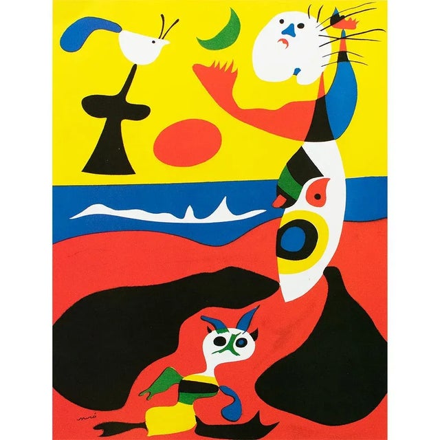 An excellent full-color print of color lithograph "Summer" by Joan Miró for Verve. This full-color print is second edition...
