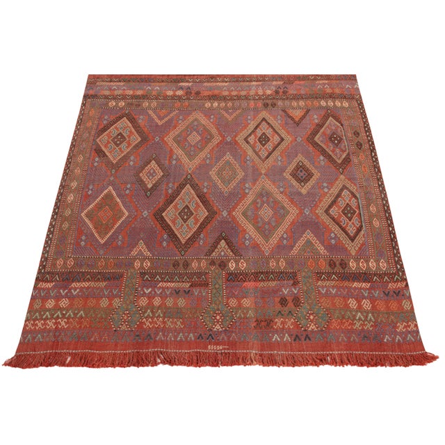 Tribal Vintage Kilim Rug in Polychromatic Diamond Patterns by Rug & Kilim For Sale - Image 3 of 6