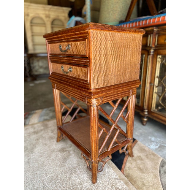 1980s Vintage Tropical Rattan and Bamboo Accent Chest For Sale In Naples, FL - Image 6 of 12