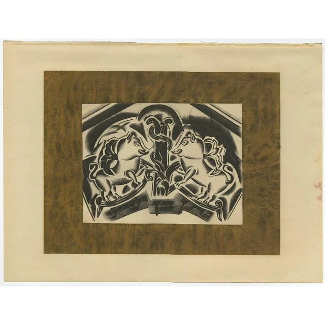 "Phantastische Tiere" (Fantastic Animals) by Nathan Altman is a compelling lithograph from the "Jüdische Graphik" series....