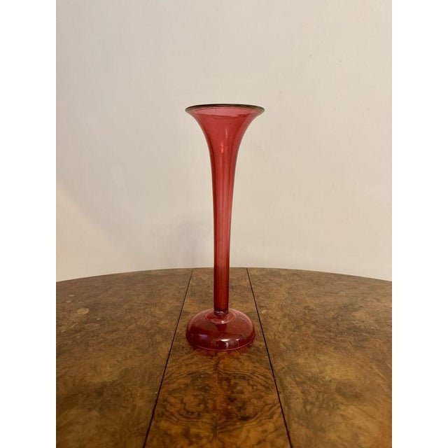 Antique Cranberry Glasses in Red, 1860, Set of 7 For Sale - Image 6 of 7