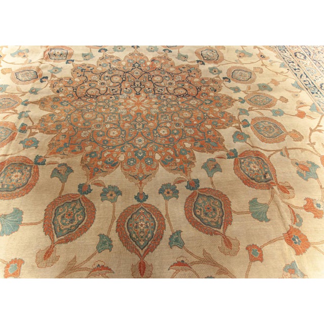 Oversized Antique Persian Tabriz Rug For Sale - Image 4 of 7