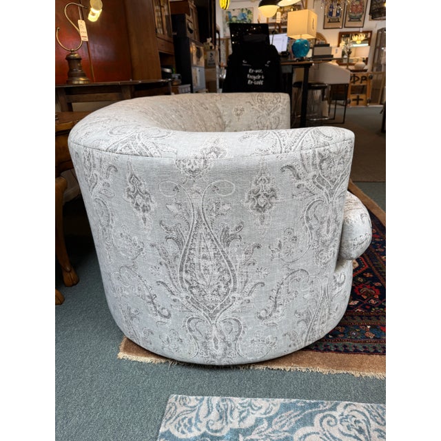 Textile Vladimir Kagan Style Paisley Print Loveseat For Sale - Image 7 of 12