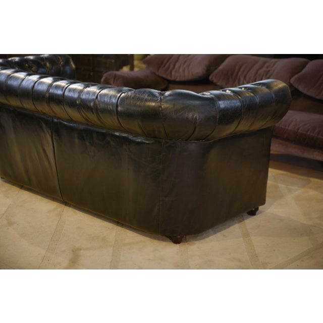 3-Seater Chesterfield Sofa in Black Leather, 1990s For Sale - Image 6 of 14
