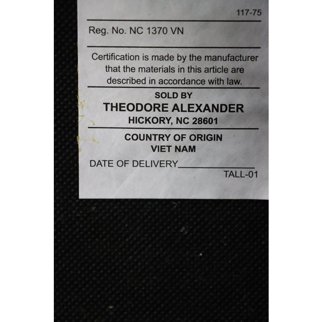 Pair of Theodore Alexander Leather Upholstered Cherry Side Chairs For Sale - Image 14 of 15