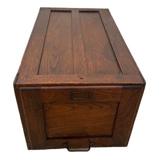 Antique Single Drawer File Cabinet, Tiger Oak Legal / Letter Size, Paneled Sides For Sale
