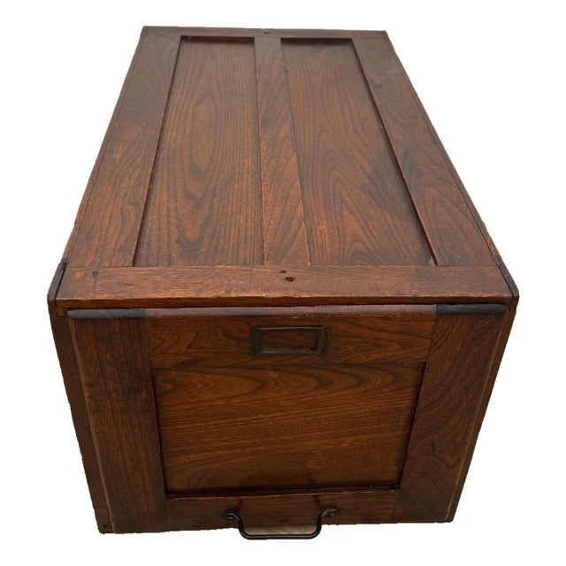 Antique Single Drawer File Cabinet, Tiger Oak Legal / Letter Size, Paneled Sides For Sale
