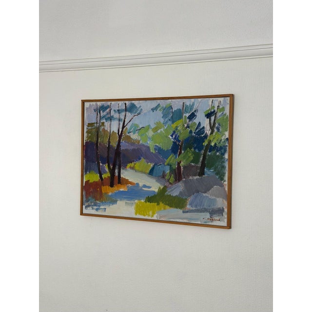 Gustaf Höglund, Saltsjöbadssommer, 1969, Oil on Canvas, Framed, in Very Good conditions. Designed 1960 to 1969 This piece...