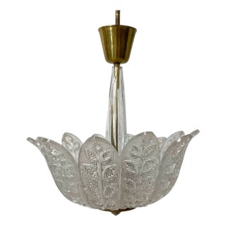 1940s Carl Fagerlund Slumped Glass Pendant Light, Attributed For Sale