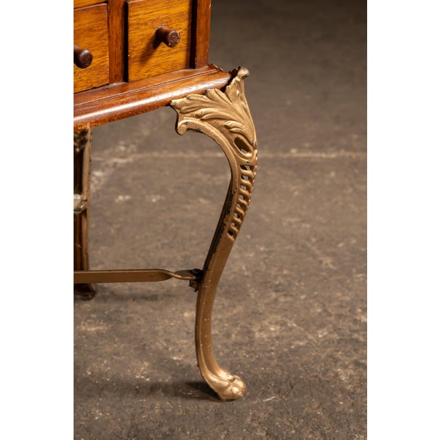 Early 20th Century Early 20th Century 18-Drawer Apothecary Cabinet on Cabriole Brass Stand For Sale - Image 5 of 13