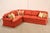 High Quality Sectional Corner Sofa with Rolled Arms, Upholstered in Diamond Woven Coral Fabric