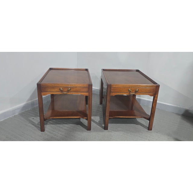 Hollywood Regency Vintage Mahogany Side Tables, 1920, Set of 2 For Sale - Image 3 of 15
