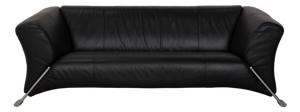 Model 322 3-Seater Sofa in Black Leather from Rolf Benz