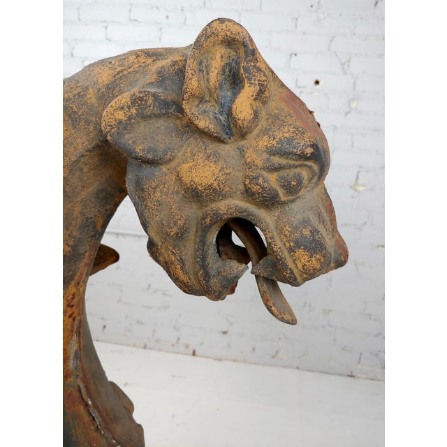 Vintage Heavy Cast Iron Winged Gargoyle Figure Chairish