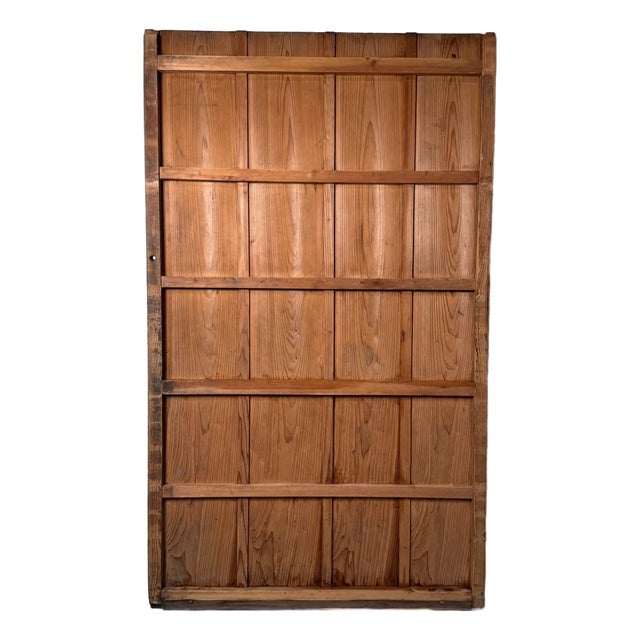 Vintage Japanese Wooden Sliding Door, 1920s For Sale