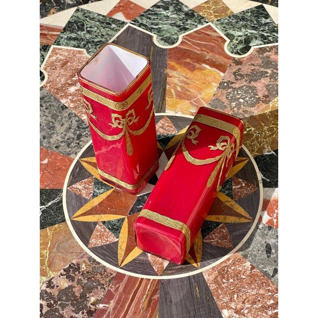 Glass Glass Vases, Set of 2 For Sale - Image 7 of 13