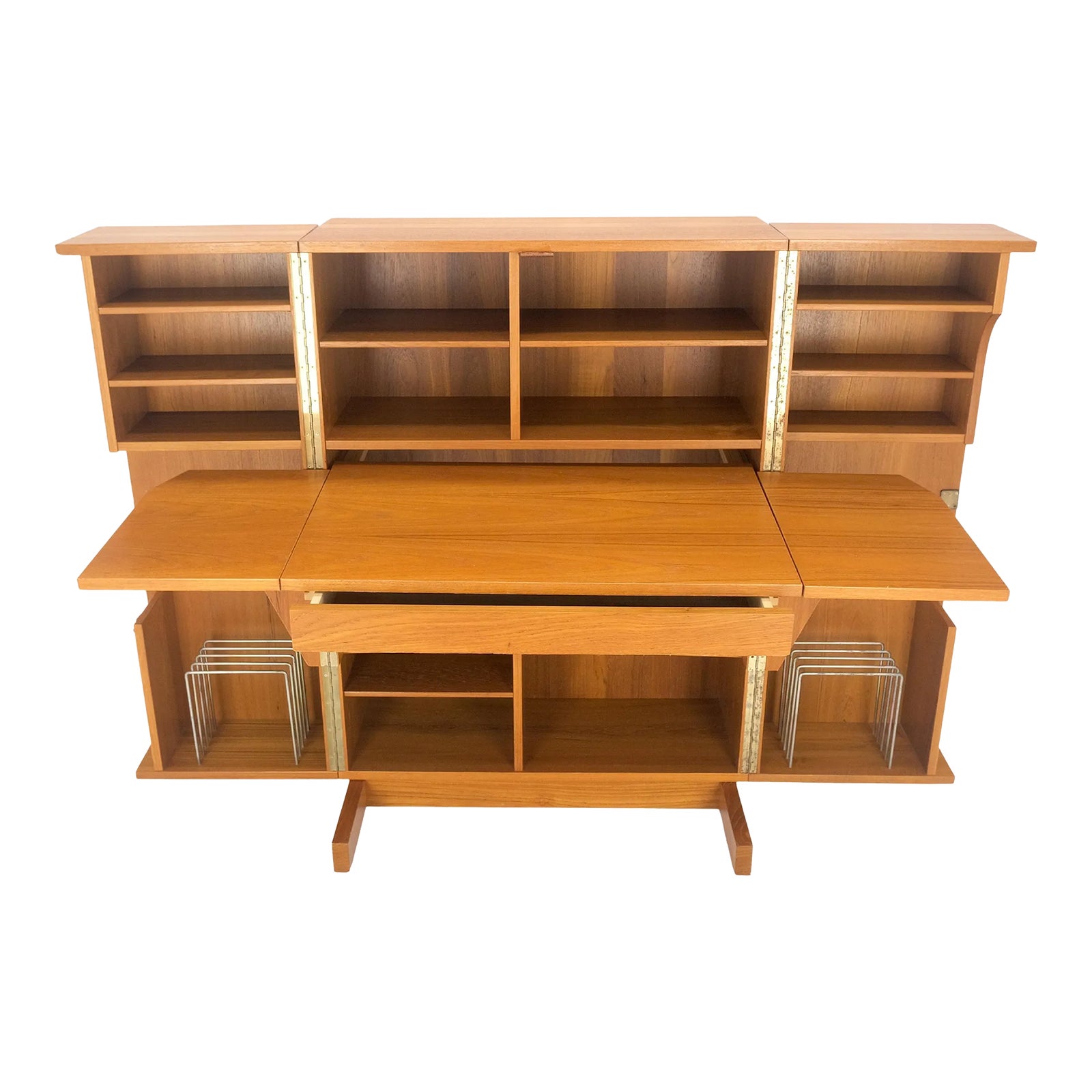 Danish Mid Century Teak Box Wooton Folding Desk Writing Table File