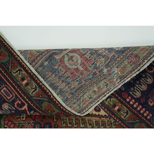 1970s Vintage Persian Handmade Wool 10x13 Orange Area Rug For Sale - Image 10 of 12
