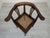 Brown Art Nouveau Corner Oak Armchair with Raffia, 1920s For Sale - Image 8 of 15