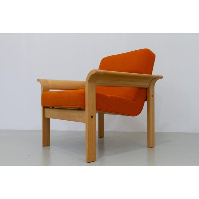 Orange Danish Orange Oak Botium Lounge Chair from Magnus Olesen, 1970s For Sale - Image 8 of 18