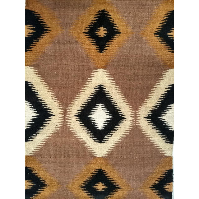 American Vintage Navajo Rug, Eye Dazzler Pattern, Native American Art, 3x5 For Sale - Image 3 of 5