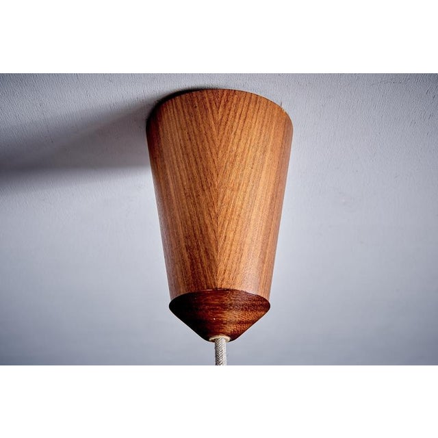 UFO Disc Pendant with Teakwood Centerpiece from Temde Leuchten, Germany, 1970s For Sale - Image 15 of 17