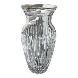 Waterford Clear Crystal With Gold Rim Marquis Hanover Gold Vase Mint Condition