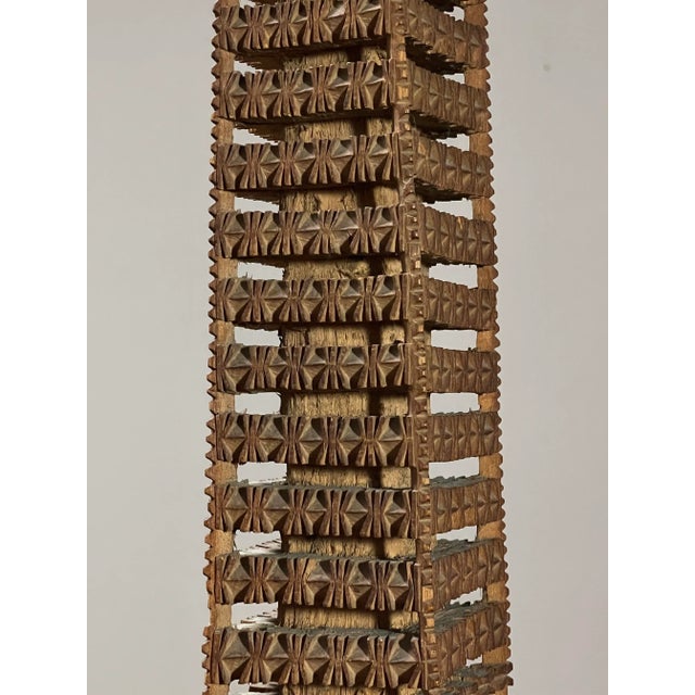19th Century Antique Mangaian Ceremonial Adze With Stand/Abstract Tribal Sculpture For Sale - Image 5 of 12