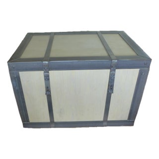 1980s Wood and Iron Chest For Sale