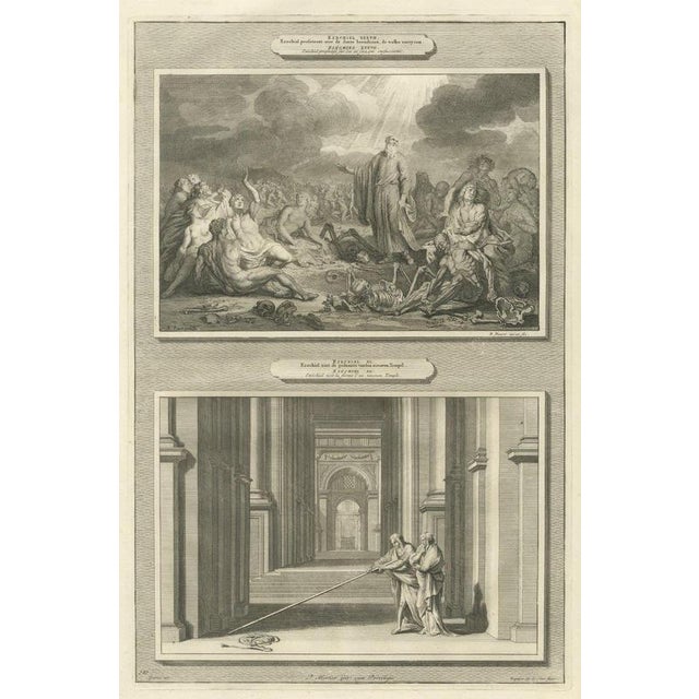 Pieter Mortier, Ezekiel in the Valley of Dry Bones and the New Temple, 1700, Engraving For Sale - Image 12 of 12