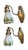Early 20th Century Antique Silverplate Gooseneck Wall Sconccs With White and Green Flower Shades - a Pair For Sale - Image 5 of 8