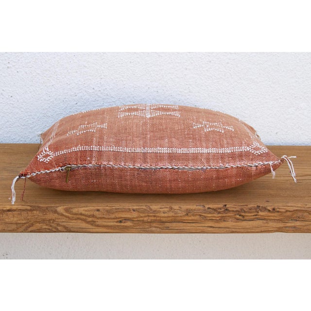Moroccan Terracotta Star Lumbar Moroccan Silk Pillow For Sale - Image 3 of 8