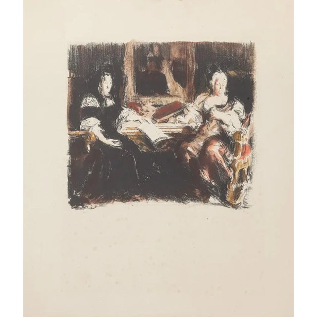 Conversation is a splendid lithograph engraved by Anonymous French Artist of XX Century, in 1930s. The state of...