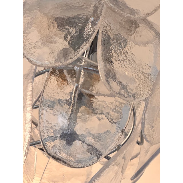 Contemporary Modern Clear "Petals" Murano Style Glass Chandelier For Sale - Image 12 of 12