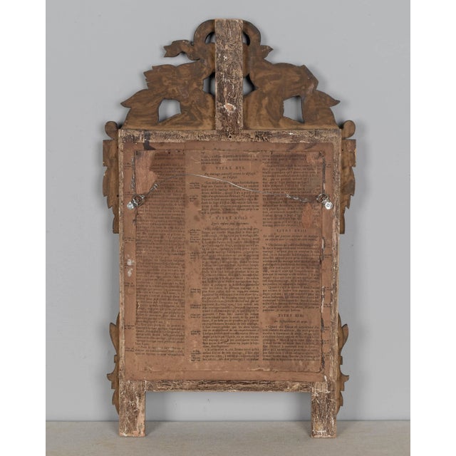 Wood French Louis XVI Style Gilded Mirror For Sale - Image 7 of 8
