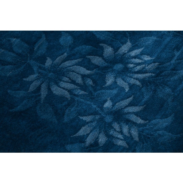 Oversized Antique Chinese Art Deco Rug, Blue With Floral Patterns - Rug & Kilim For Sale In New York - Image 6 of 9