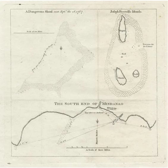 Map of the Philippines with Joseph Freewills Island & Mindanao South End, 1773 For Sale