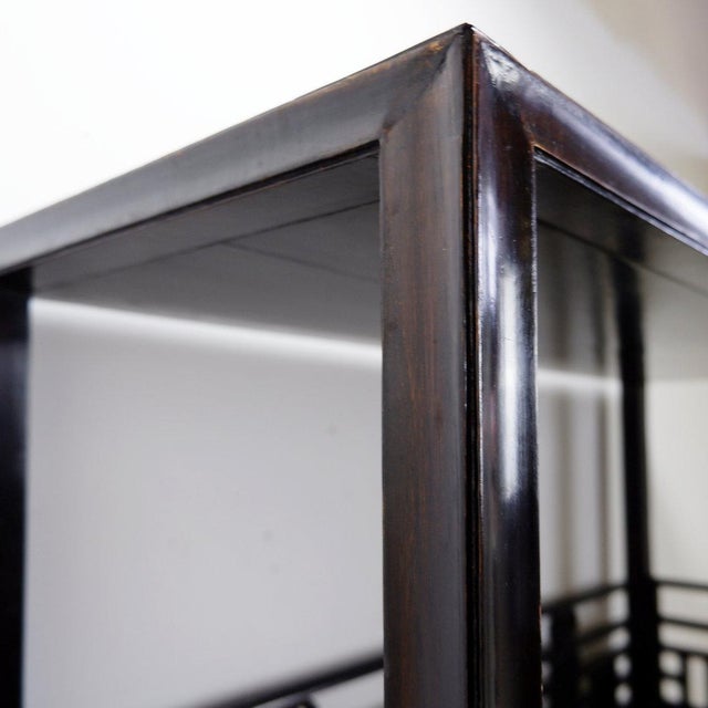 Vintage 20th Century Chinese Four-Tier Lacquered Wood Bookcase For Sale - Image 14 of 16