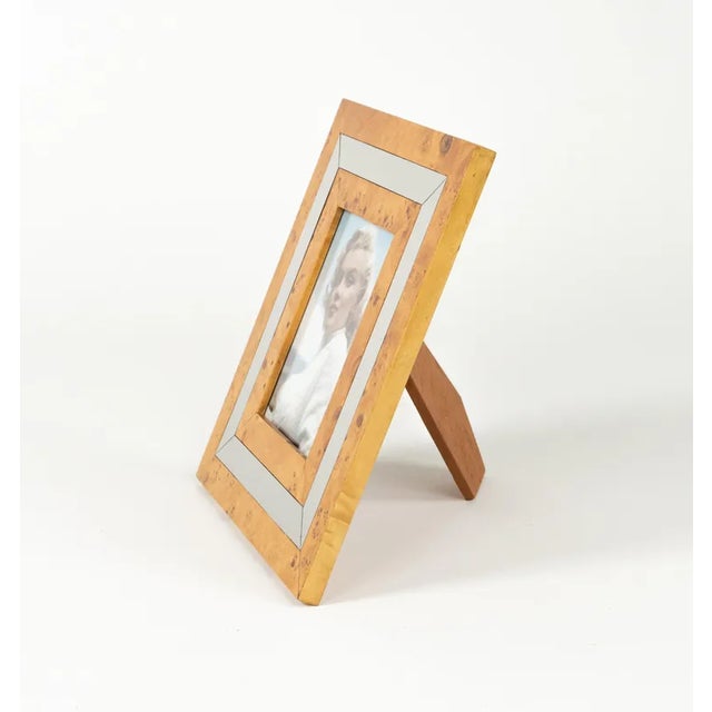 Mid-Century Picture Frame in Wood, Chrome & Glass, Italy 1960s For Sale - Image 9 of 12