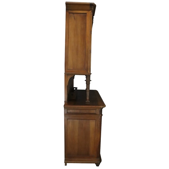 Buffet Louis XVI Antique French Walnut 1900 Glass For Sale - Image 12 of 18