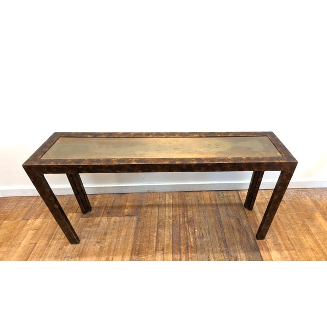 John Widdicomb Brass Inlayed Console Table For Sale In New York - Image 6 of 12