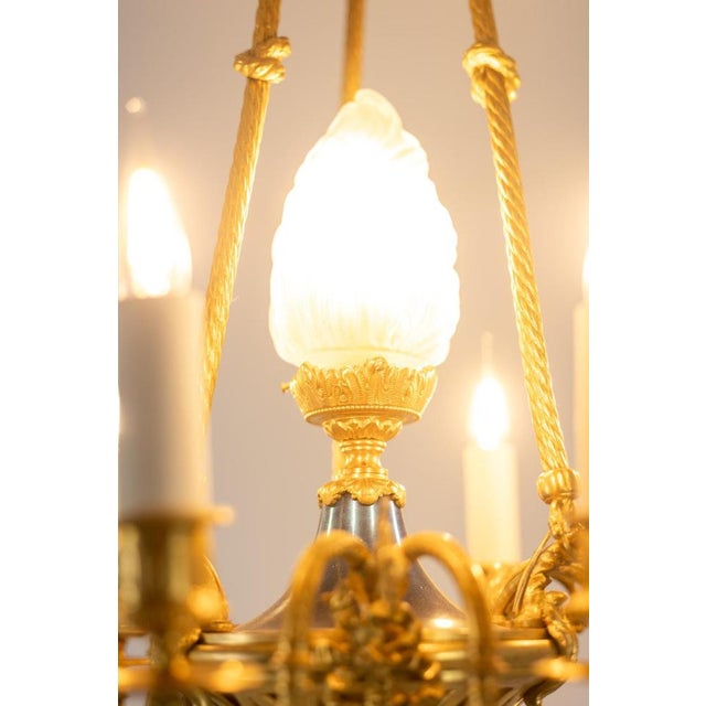 Louis XVI Style Chandelier in Gilded Bronze, 1900s For Sale - Image 16 of 17