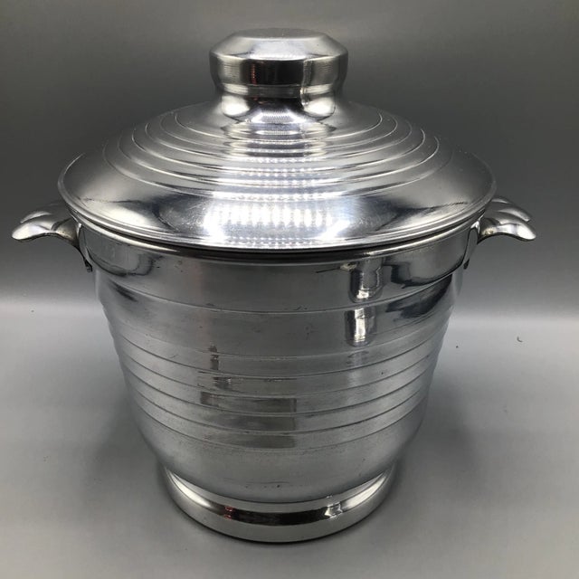 Silver Aluminum Kraftware Cocktail Shaker With Italian Mascot Ice Bucket and Tongs-Set of 3 For Sale - Image 8 of 13