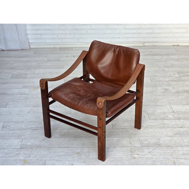 Danish Safari Armchair in Leather from Skipper's Furniture, 1970s For Sale - Image 13 of 17