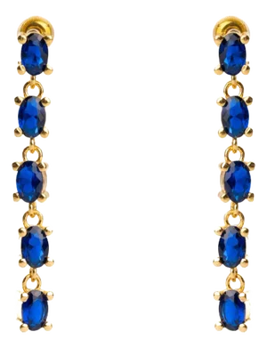 Drop Down Sapphire Earrings, 2 Pieces